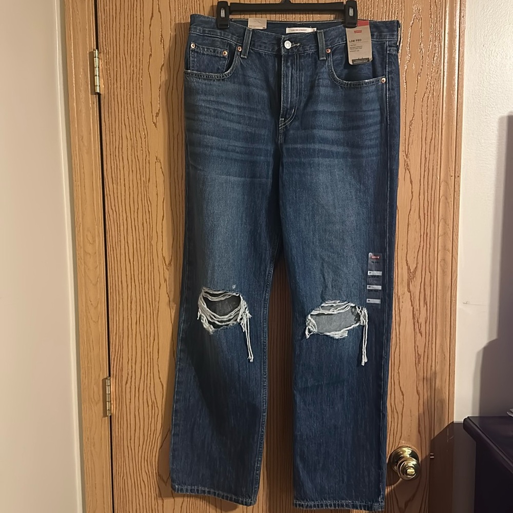 Levi’s Womens Low Pro Straight Leg Denim Jeans